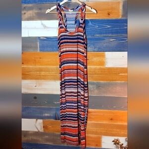 J.Crew Ikat Raceback Dress S orange pink